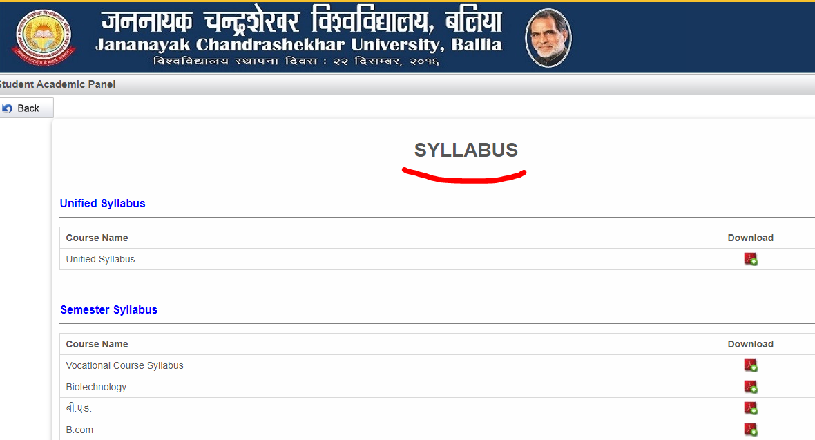 JNCU Syllabus 2022