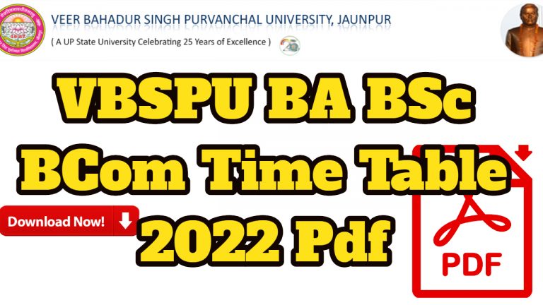 VBSPU BA BSc BCom Time Table 2022 Pdf Download