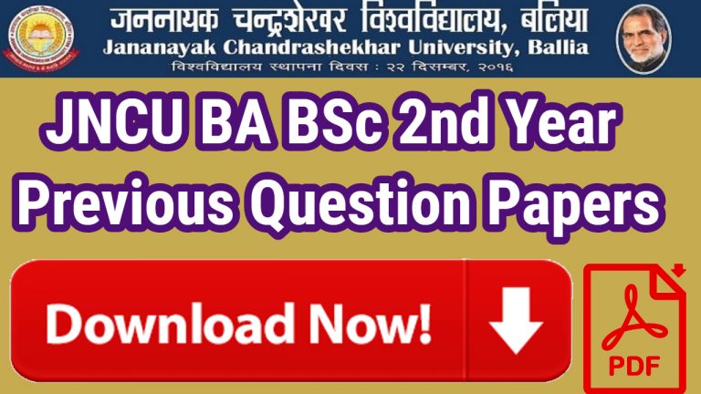 JNCU BA BSc 2nd Year Previous Question Papers Free PDF Download