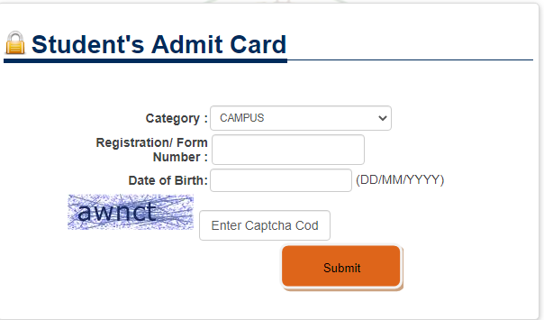 Download JNCU Admit Card