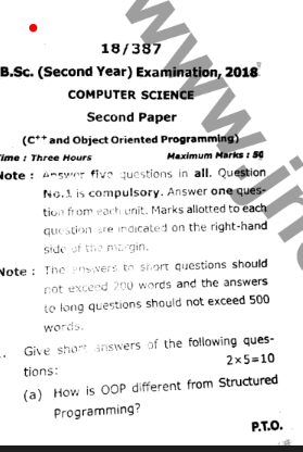 BSc 2nd Year Previous Question Papers