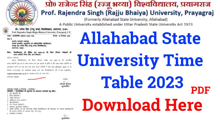 Rajju Bhaiya Time Table PDF 2023
