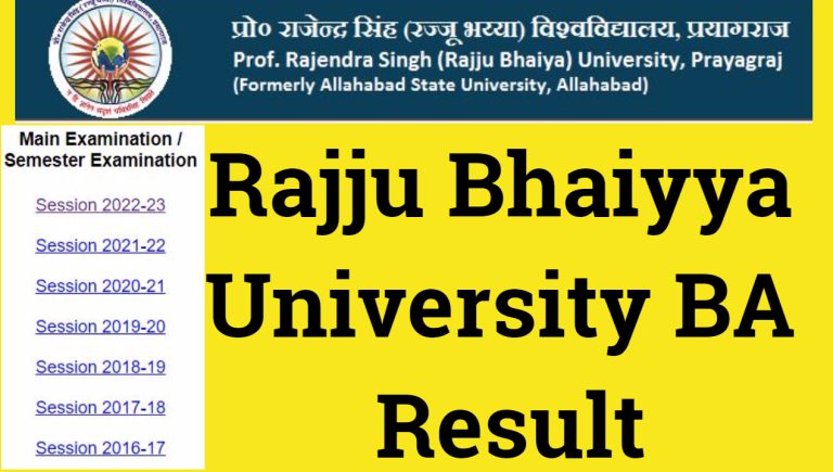 Rajju Bhaiyya University BA Result