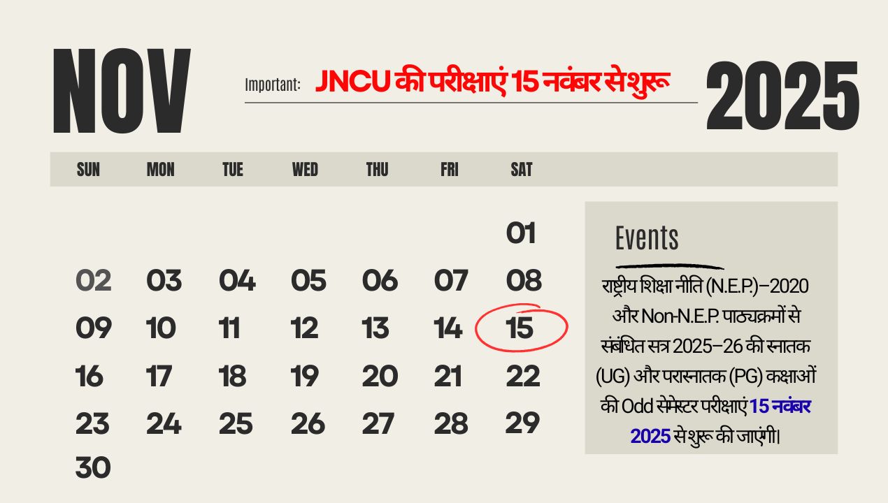 JNCU Exam Date
